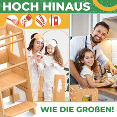 KIDIZ® Leertoren voor kinderen - Verstelbaar - tot 50kg - Bruin