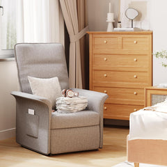 FLEXISPOT Elektrische relaxstoel, verstelbare tv-stoel, televisiestoel met ligfunctie, 105° -155° verstelbare rugleuning, relaxstoel, ergonomisch (lichtgrijs)