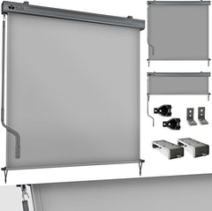 tillvex® Verticale zonwering, 200 x 250 cm, voor buiten en binnen, buitenrolgordijn, waterdicht, met handslinger, voor balkon, terras en tuin, balkonrolgordijn, zonwering van aluminium, rolgordijn met