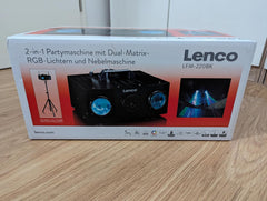 Lenco LFM-220BK - Dual Matrix RGB Party LED-verlichting - met rookmachine - geïntegreerde lichtshowprogramma's - 1 liter inhoud voor mistvloeistof - misttimer - zwart •