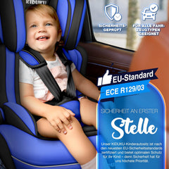 KIDUKU® Autostoeltje - Kinderzitje - Veiligheidsgordel - Blauw