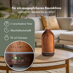 WALDWERK Diffuser (100 ml) van fijn acaciahout, aroma voor een aangenaam binnenklimaat, voor etherische oliën, geurolie, geurlamp voor aromatherapie, luchtbevochtiger •
