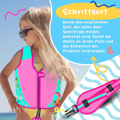 KIDIZ® Zwemvest voor kinderen - S - 1-2 jaar - Veiligheidsgordel - Roze