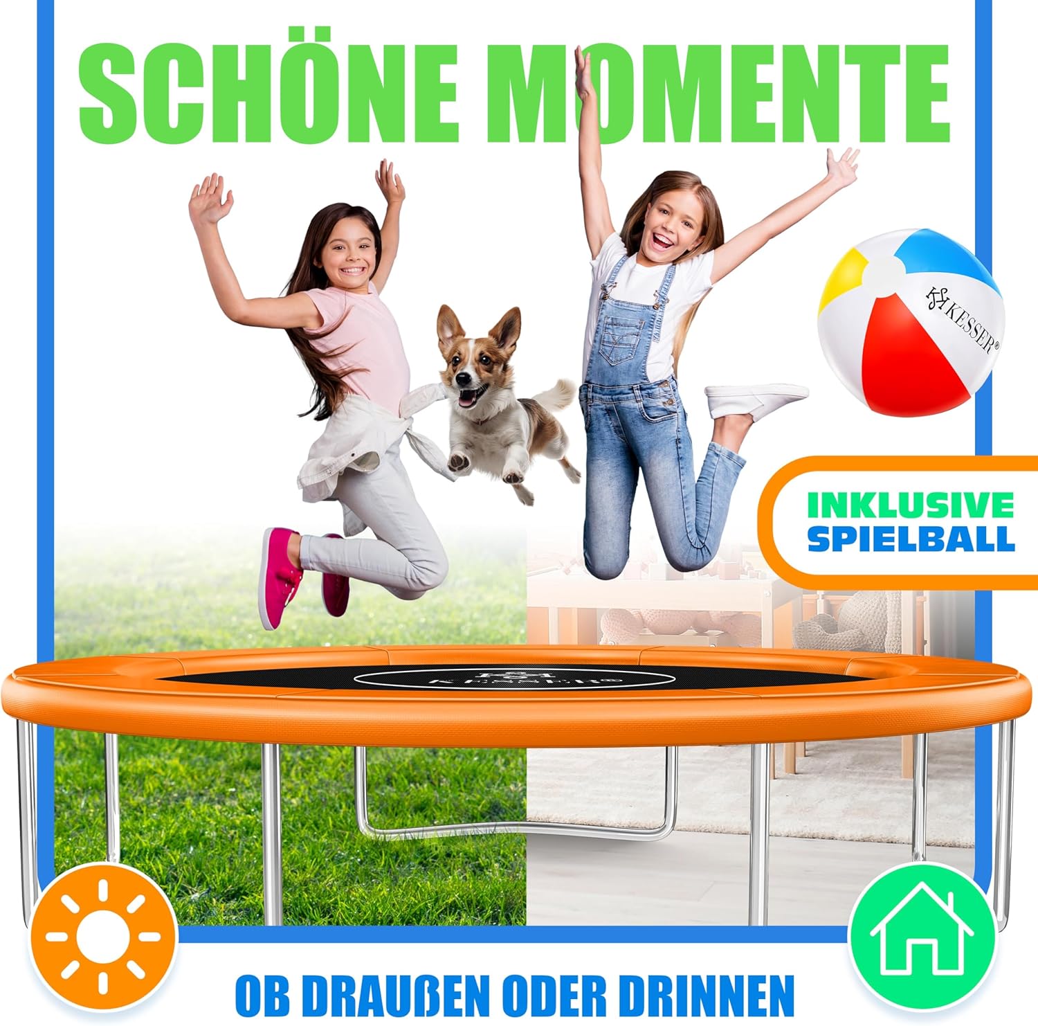 KESSER® Trampoline Randafdekking - Rand - Ø366cm - Oranje