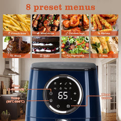 Taylor Swoden Heteluchtfriteuse, 4,2 l, 8-in-1 heteluchtfriteuse, zonder olie, heteluchtfriteuse voor 4-6 personen, timer van 60 minuten, airfryer, 1400 W, kabelopslag, BPA-vrij