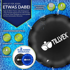 Tillvex® Zwembadkussen - 300cm - Zwembadafdekking - Waterdicht - Zwart