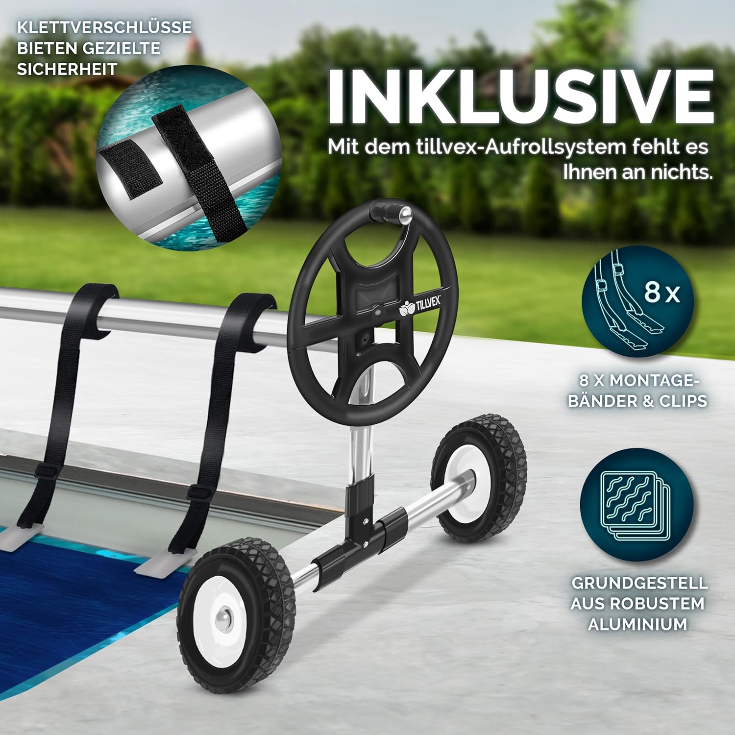 Tillvex® Zwembadhaspel - Zwembadopwinder - 3-5,70m