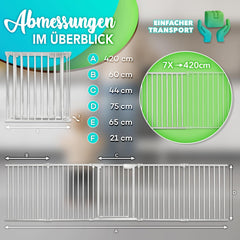 Veiligheidshek - Haardscherm - Hondenhek - 420cm - Grijs - KIDUKU®