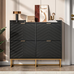 Schoenenkast - Schoenenrek - 103,5x100x24 cm - Zwart - UEV