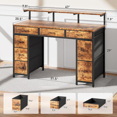 Bureau - Computertafel - Computerbureau - 120x50 cm - Bruin - HLDIRECT •