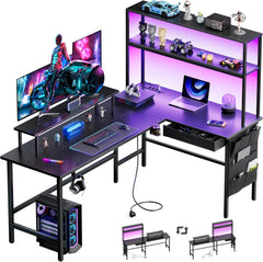 Gaming bureau - Gaming desk - Gaming tafel - 170x100 cm - Zwart