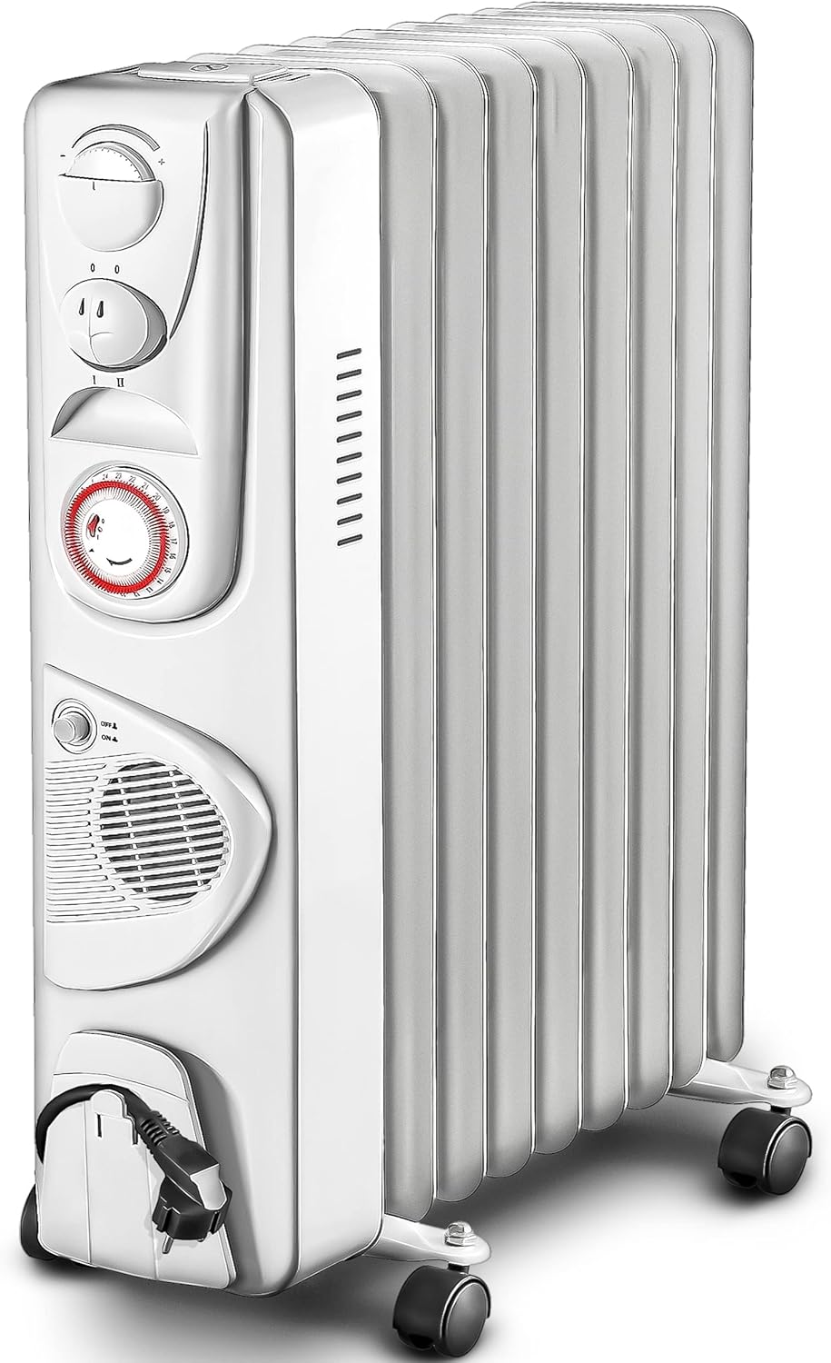 Olieradiator - 2500W Heater - Elektrische kachel - met Thermostaat - Wit - TRESKO®