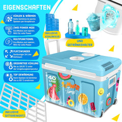 Koelbox Elektrisch – 12V en 230 volt - Coolbox - Frigobox - 40L – Blauw