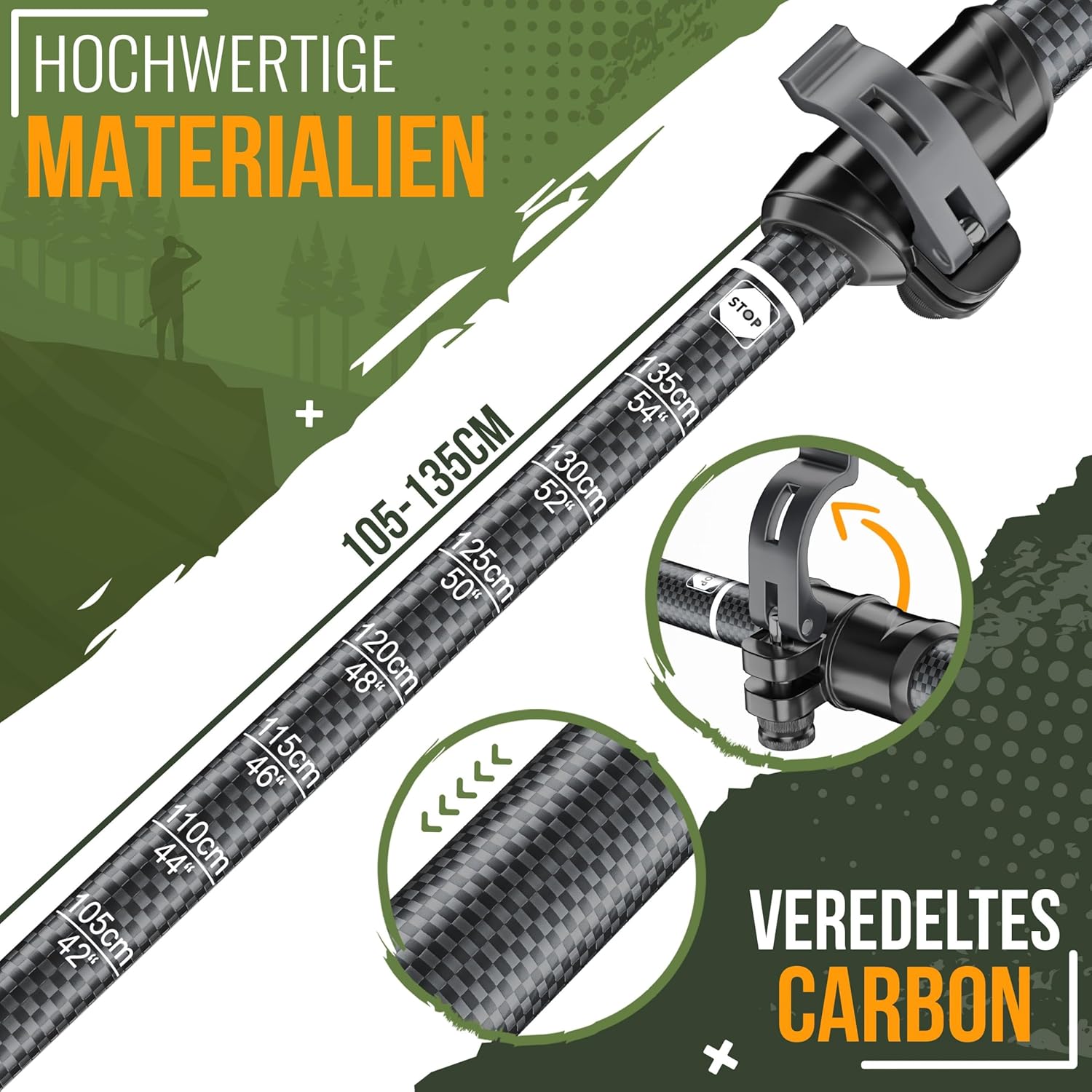 KESSER® Nordic Walking stokken - Wandelstokken - Zwart