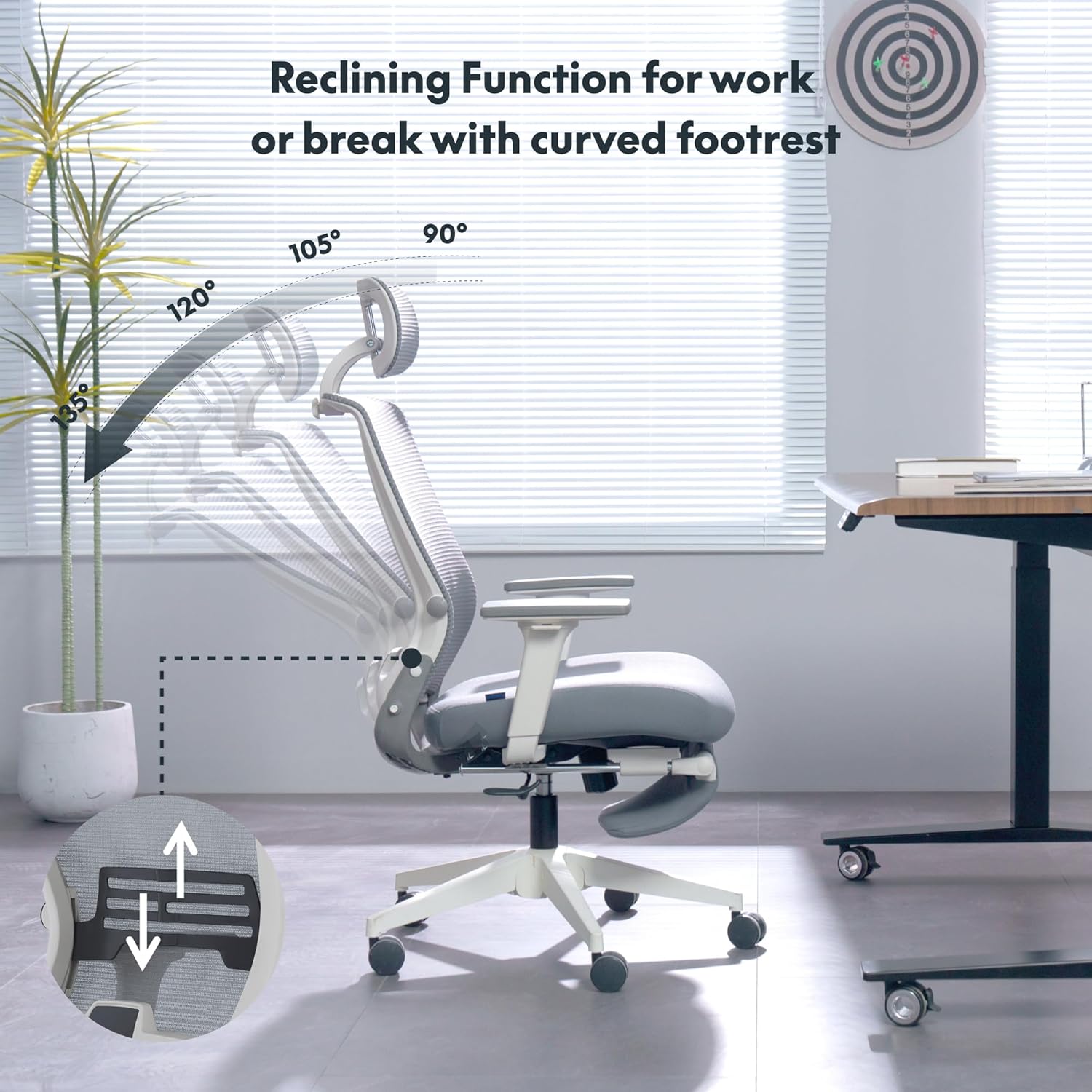 Ergonomische Bureaustoel -  Office Chair - Gamestoel - Volwassenen - Grijs - FLEXISPOT