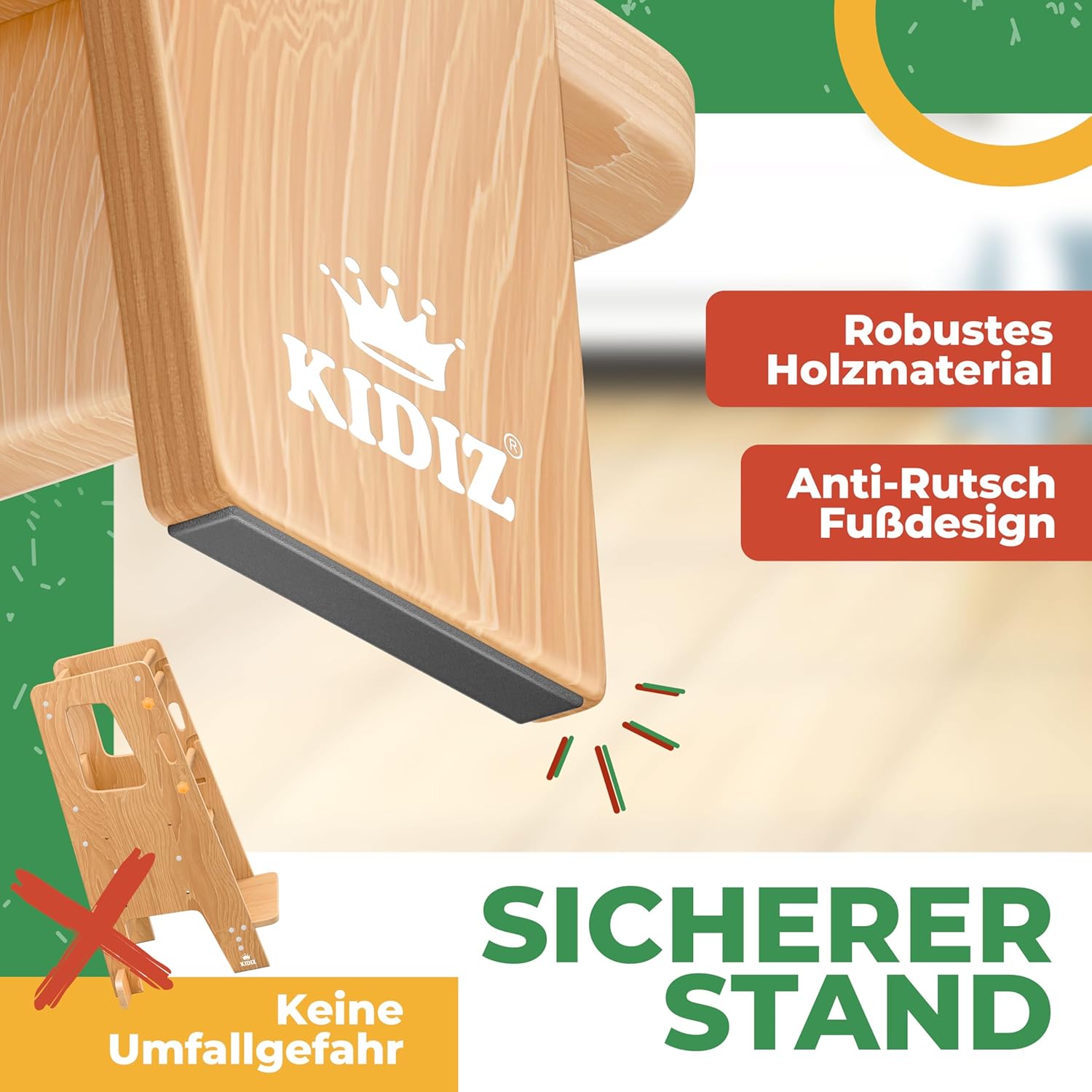 KIDIZ® Leertoren voor kinderen - Verstelbaar - tot 50kg - Bruin