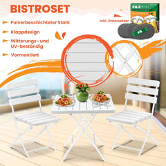 KESSER® Bistroset 2 Persoons - Tuinstoelen - Tuinset - Wit