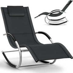 Ligbed - Ligstoel - Zonnebed - Relaxstoel - Antraciet - Tillvex ®