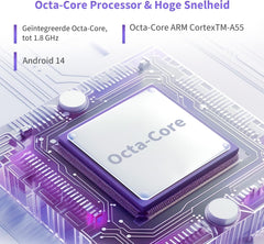 Veidoo Android-tablet 14, 10,1” IPS-scherm, 7GB RAM (3+4), 64GB ROM (uitbreidbaar tot 512GB), Octa-Core, WiFi 6, Dubbele Camera