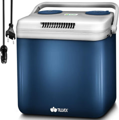 Tillvex® Elektrische Koelbox – 32L – 12V&  230V Stekker – Blauw