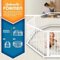 KIDUKU® XXL Babybox - Grondbox - Speelbox - Kinderbox - 7,2m - Wit