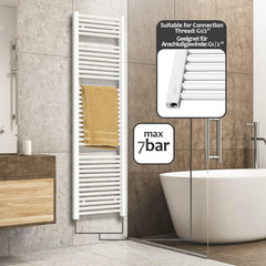 Badkamer radiator - Handdoekradiator - Verwarming Badkamer - 180x60 cm - Wit - Aquamarin