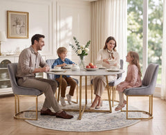 Eetkamerstoelen - Set van 2 - Met Rugleuning - Fluweel - Grijs - Chairus