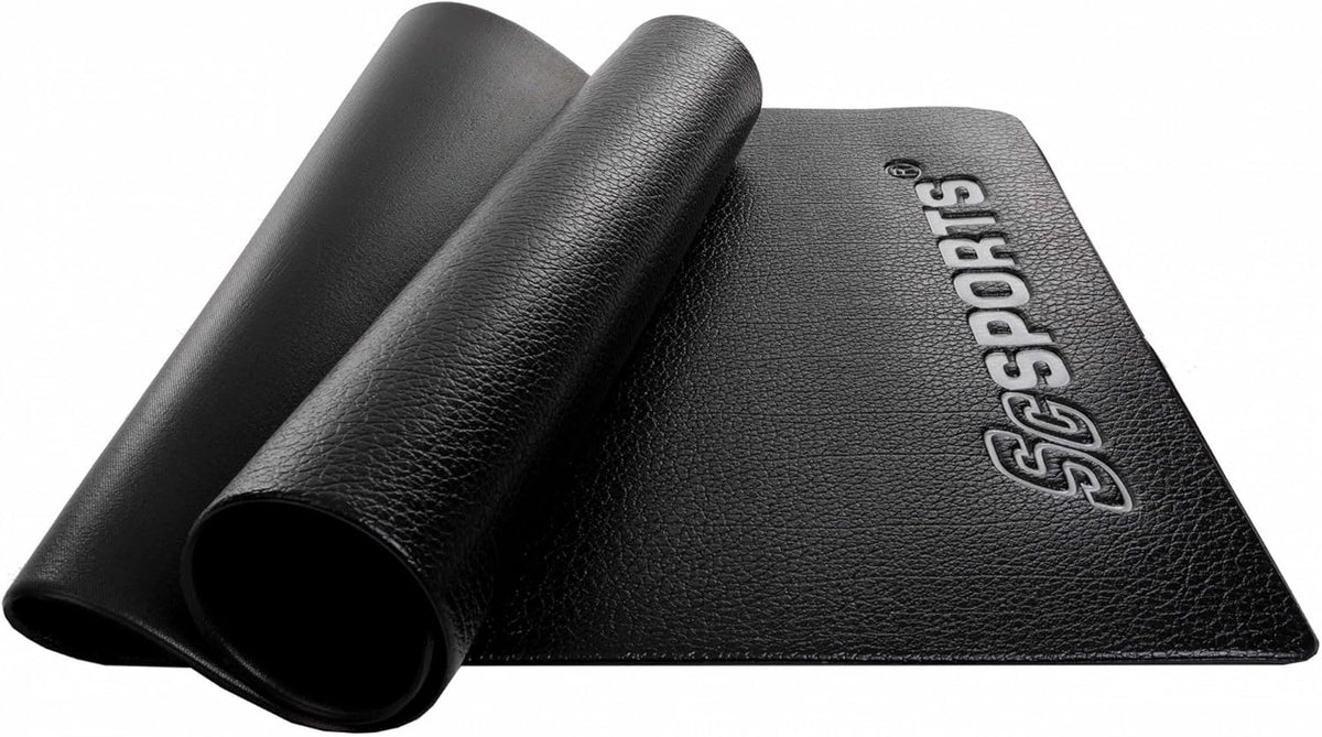 ScSports onderlegmat, beschermmat voor fitnessapparaten, loopband, hometrainer, halterbank, sporttoestellen, groot, zwart, 160L x 80B x 0.6D cm