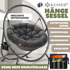 KESSER® Hangstoel - Schommelstoel - Tot 150kg - Antraciet