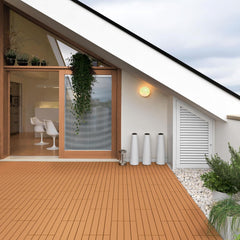 Terrastegels - Vlondertegels - Kunststof - 60x30 cm - 6 stuks - Lichtbruin - ECD Germany