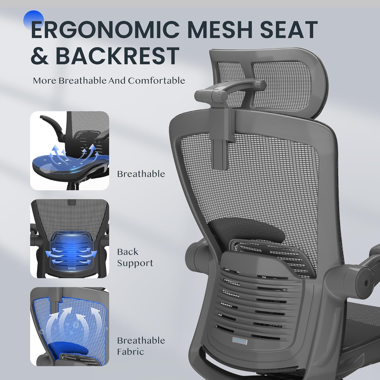 Ergonomische Bureaustoel -  Office Chair - Gamestoel - Volwassenen - Zwart - FLEXISPOT