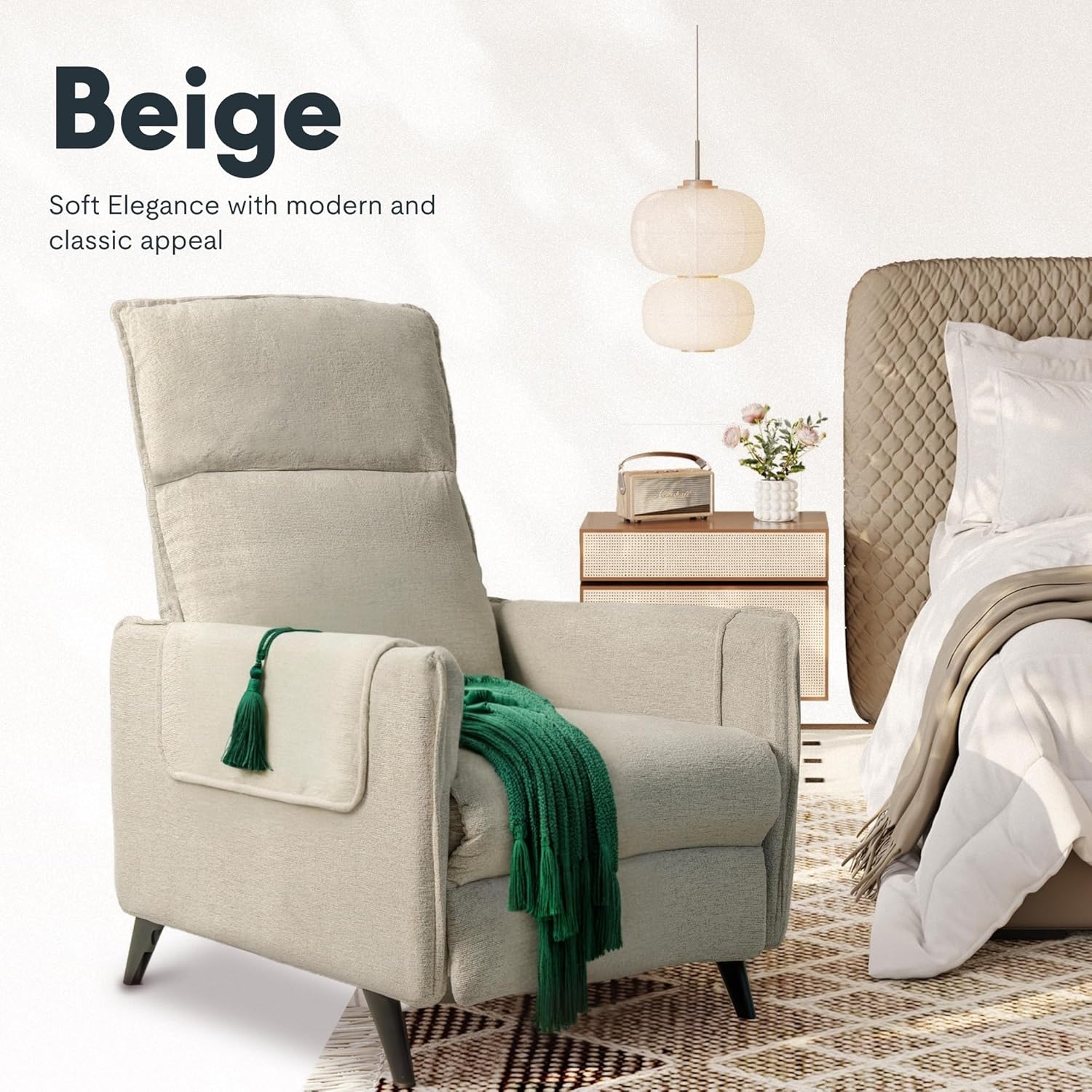 Fauteuil met armleuning - Relaxfauteuil - Relaxstoel - Beige - FLEXISPOT
