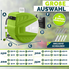 Wandslangenbox - Tuinslanghaspel - Tuinslang met haspel - 20 meter - Groen