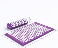 GORILLA SPORTS® Acupressuurmat, met ergonomische kussen en draagtas, 68 x 42 x 2,5 cm, wasbaar, van katoen, kleurkeuze, massagemat, nagelmat, acupunctuurmat