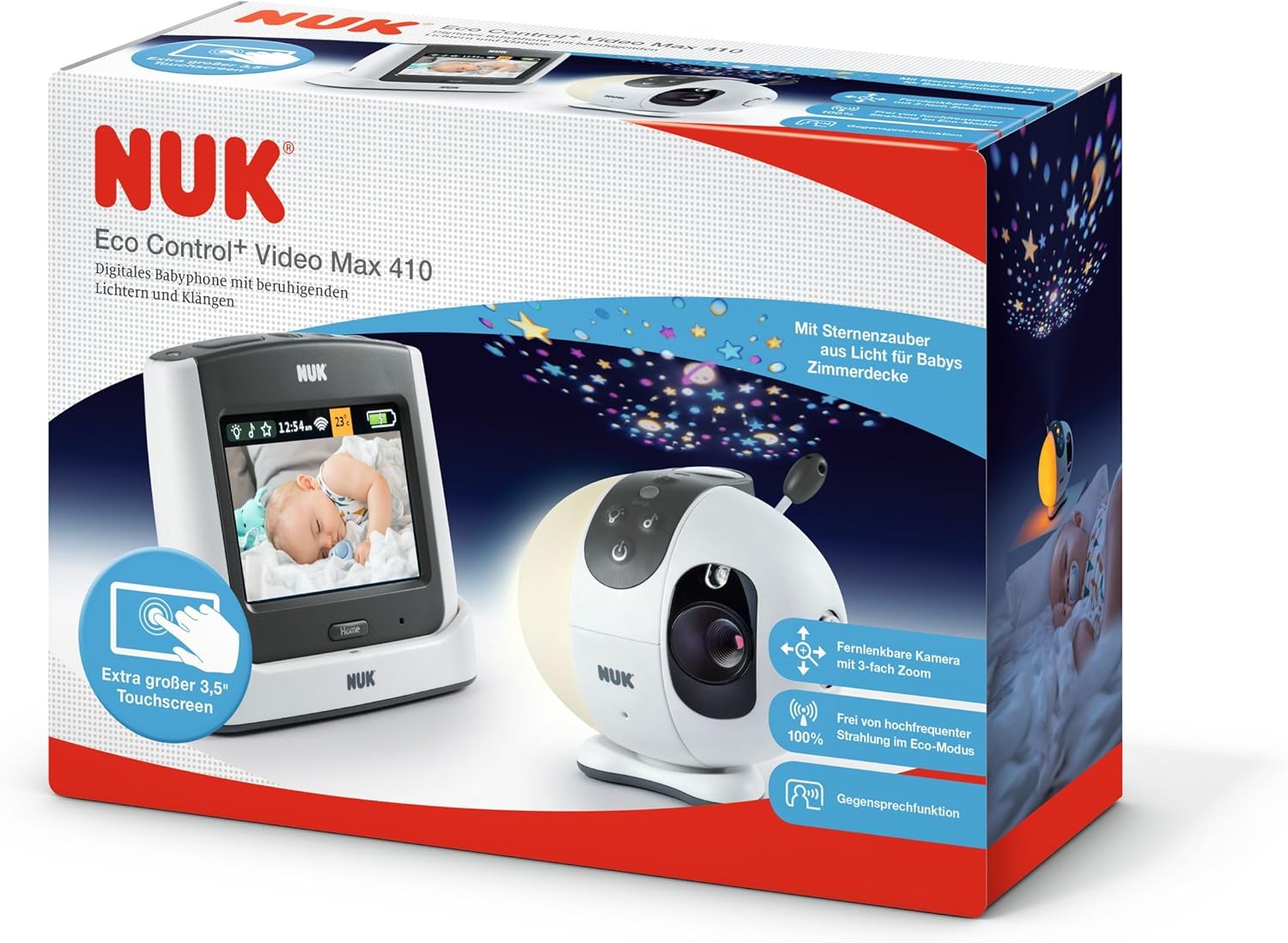 NUK Eco Control+ Video Max 410, babyphone met camera