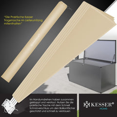 KESSER® opvouwbaar balkonscherm met muurbeugel - 140x140cm - Beige