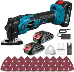 Multitool - Met accu - 300W - 2 x 2000 mAh accu's - Blauw - Yofidra