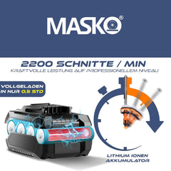 MASKO® Accu Heggenschaar - 57cm snijlengte - Oranje