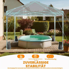 Verdego Paviljoen met zijwanden, 3 x 3 m, vouwpaviljoen, uv-bescherming 50+, paviljoen met draagtas, waterdicht, winterbestendig, in hoogte verstelbaar, partytent voor tuin, camping, wit