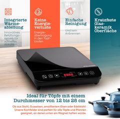 Inductie Kookplaat vrijstaand - Elektrische kookplaat - 2100W - Zwart - Stillstern