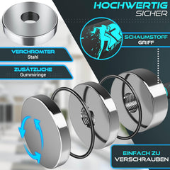 Dumbells set - Gewichten set - Halterset - Gietijzer - 2x10 kg - Zilver - RE:SPORT