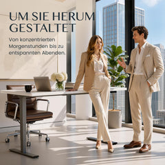 Zit sta bureau - Elektrisch - Verstelbaar - Bureauframe - Zilver - EC5S-LITE - FLEXISPOT