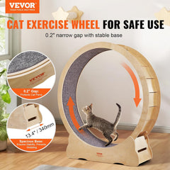 VEVOR Loopfiets voor katten, 1320 x 340 x 1415 mm, van berken- en populierenmultiplex, geluidsarm, afneembare binnenmat, geschikt voor katten met een gewicht van 8 tot 14 kg