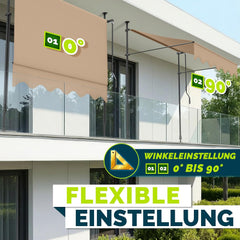 Klemluifel - Balkon luifel - Verticale luifel - 300 cm - Taupe - Tillvex®