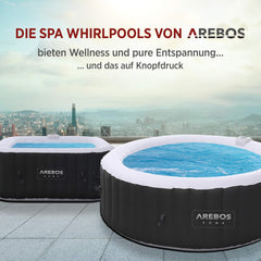 Arebos Comfort-set met 2 nekkussens + bekerhouder voor whirlpool, wit, 100% waterdicht, ergonomisch gevormd, PU-schuim
