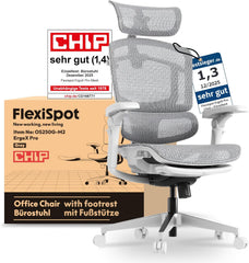 Ergonomische Bureaustoel -  Office Chair - Gamestoel - Volwassenen - Grijs - met voetsteun - OS250G-M2 - FLEXISPOT