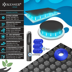 KESSER® Zwembad zonnezeil - Afdekzeil - Ø244cm - Zwart