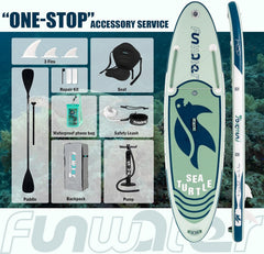 FunWater Stand Up Paddling Board 320 cm- SUP voor 2 personen/gezinnen, met complete accessoires, dubbellaags pvc, beginnersvriendelijk, opblaasbaar paddleboard voor volwassenen en beginners