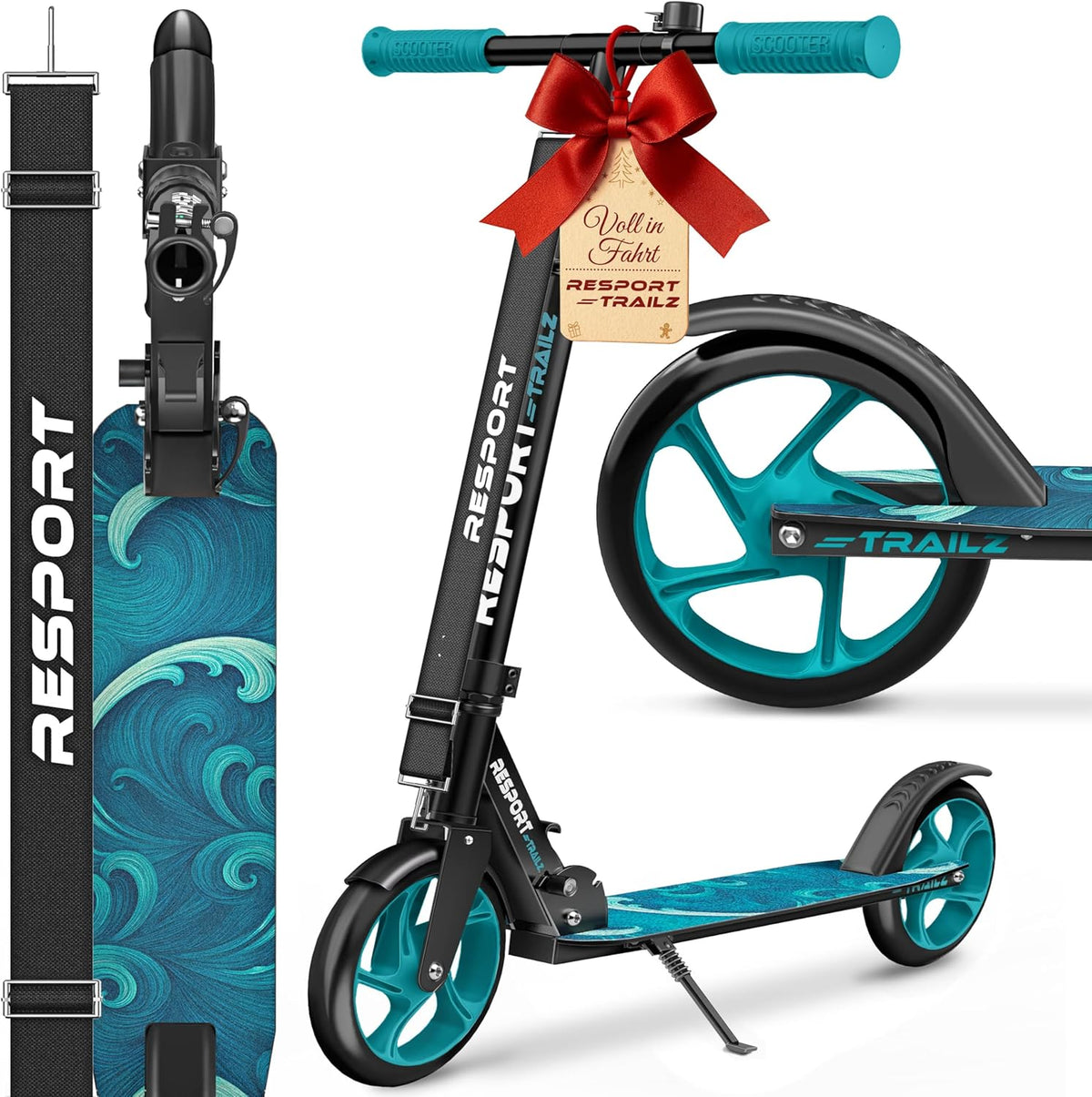 Kinderstep - 2 wielen - Kinder step - Verstelbaar - Turquoise - RE:SPORT