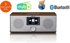 Lenco DIR-170WA DIR-170 Internet tafelradio DAB+, FM AUX, Bluetooth, USB, internetradio walnoot, 2 x 10 Watt RMS hout